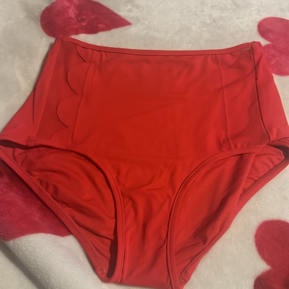 Seafolly High Waist Bikini Bottom Petal Edge Chilli - Picture 4 of 16